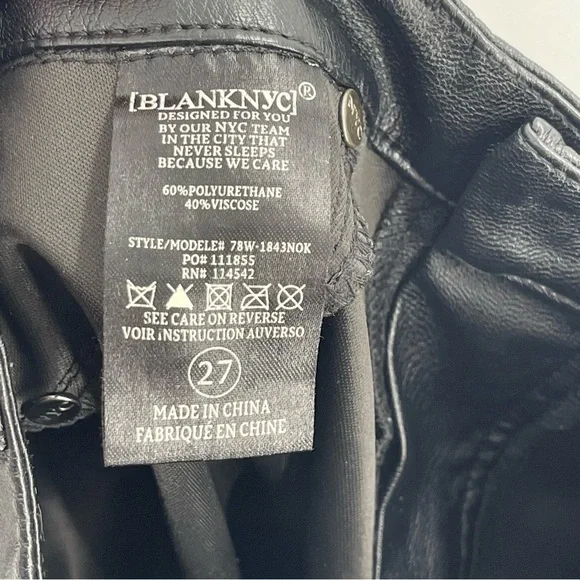 BLANK NYC FAUX LEATHER PANTS IN EIGHT BALL - Picture 8 of 10